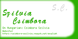 szilvia csimbora business card